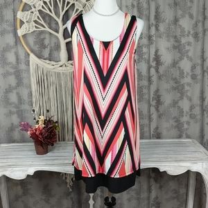NY collection strappy layered chevron dress